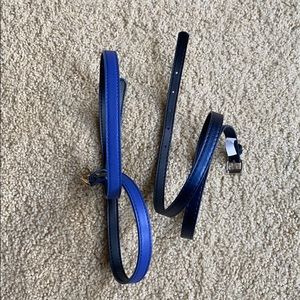 Blue matte and Blue metallic Belts